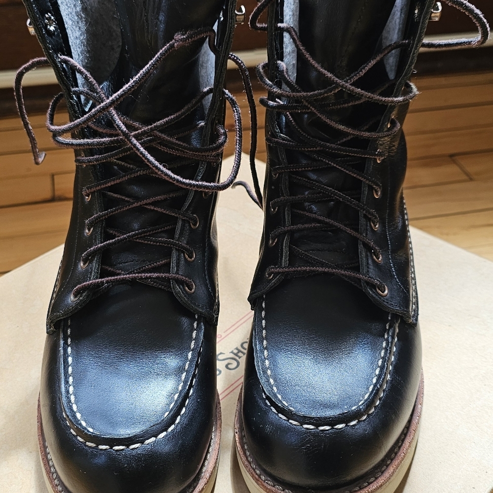 Womens Red Wing Moc Toe 8" Black Leather - Picture 6 of 6